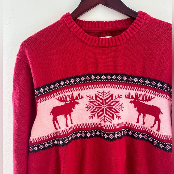 Unisex St. Johns Bay Holiday Sweater Size XL Christmas Winter Moose Snowflake - Picture 2 of 5